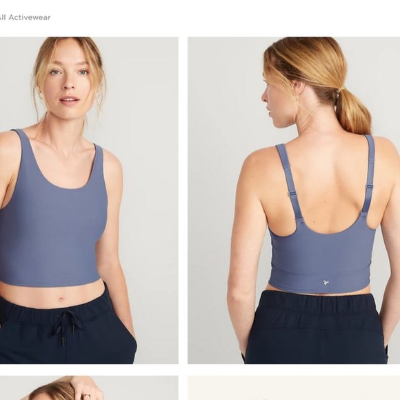 Old Navy Tops 3 Old Navy Crop Top Built In Bra Light Support Powersoft Longline Sports New S